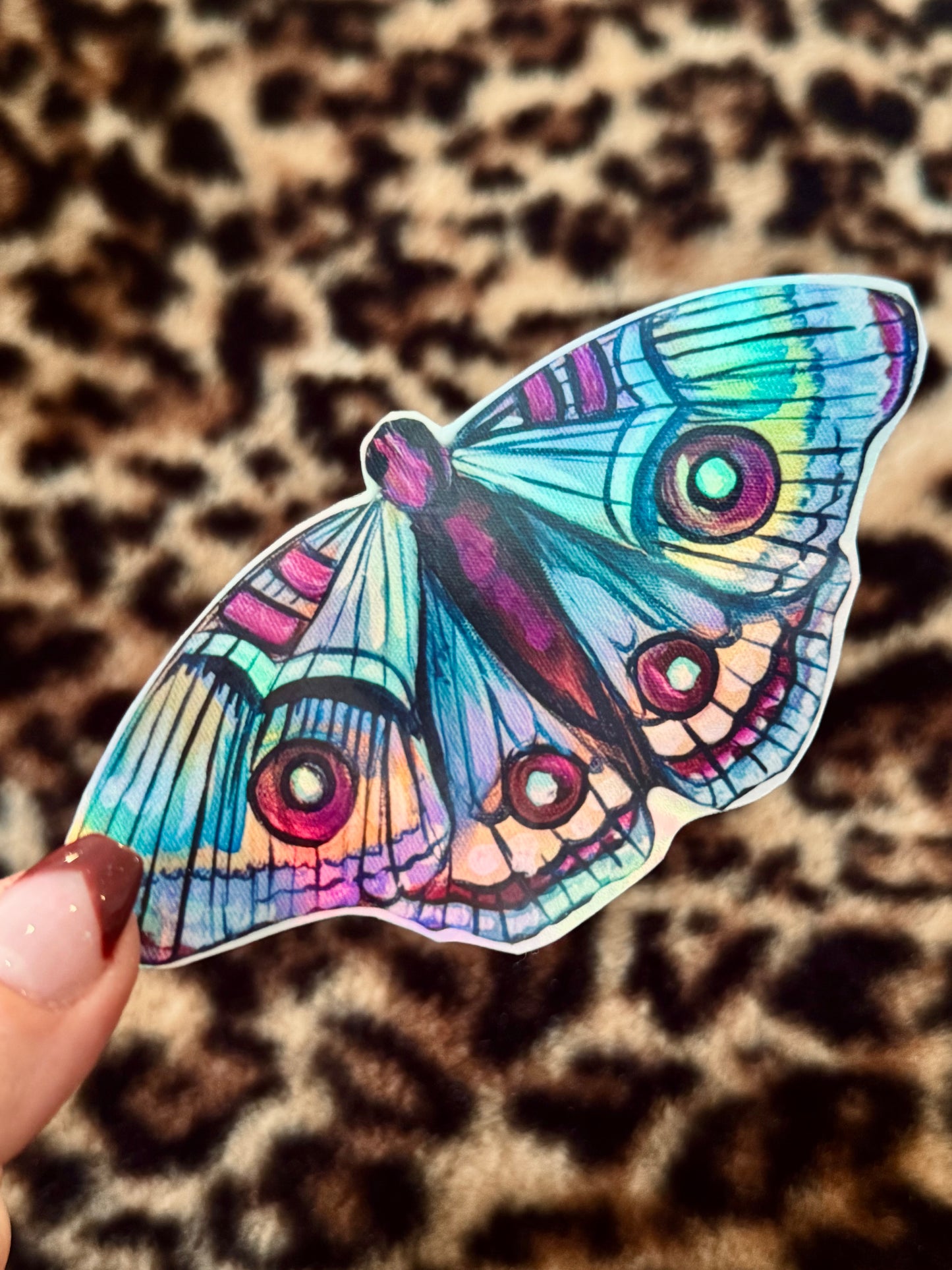 Magenta moth sticker