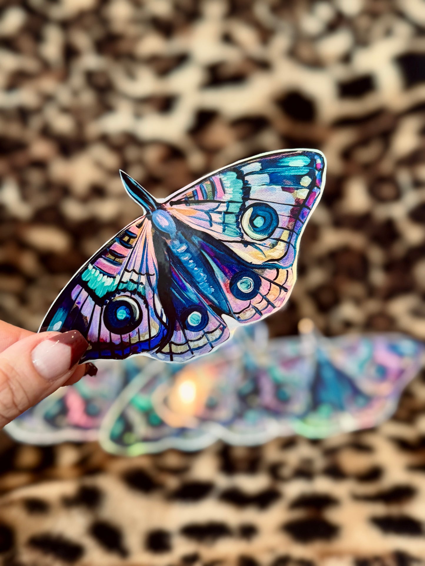 Violet moth sticker