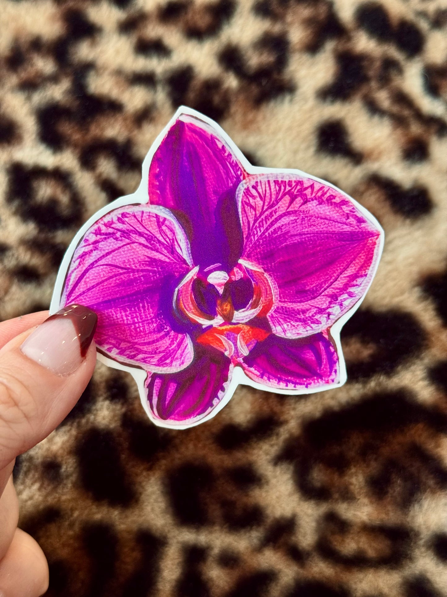 Fuschia orchid sticker