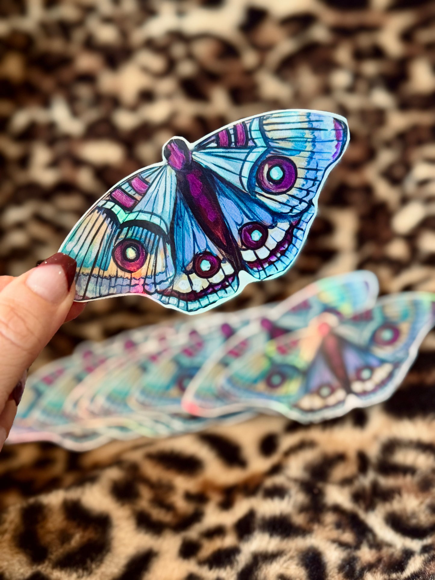Magenta moth sticker