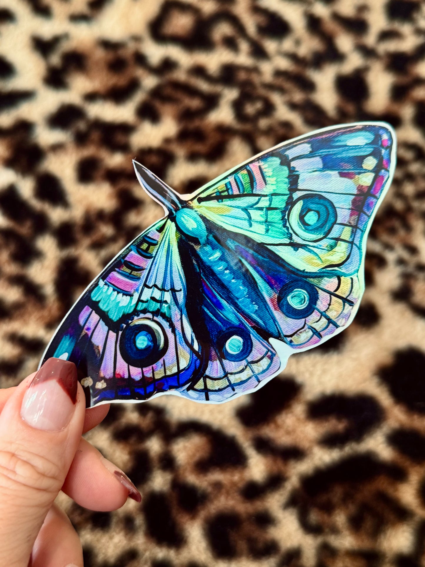 Violet moth sticker
