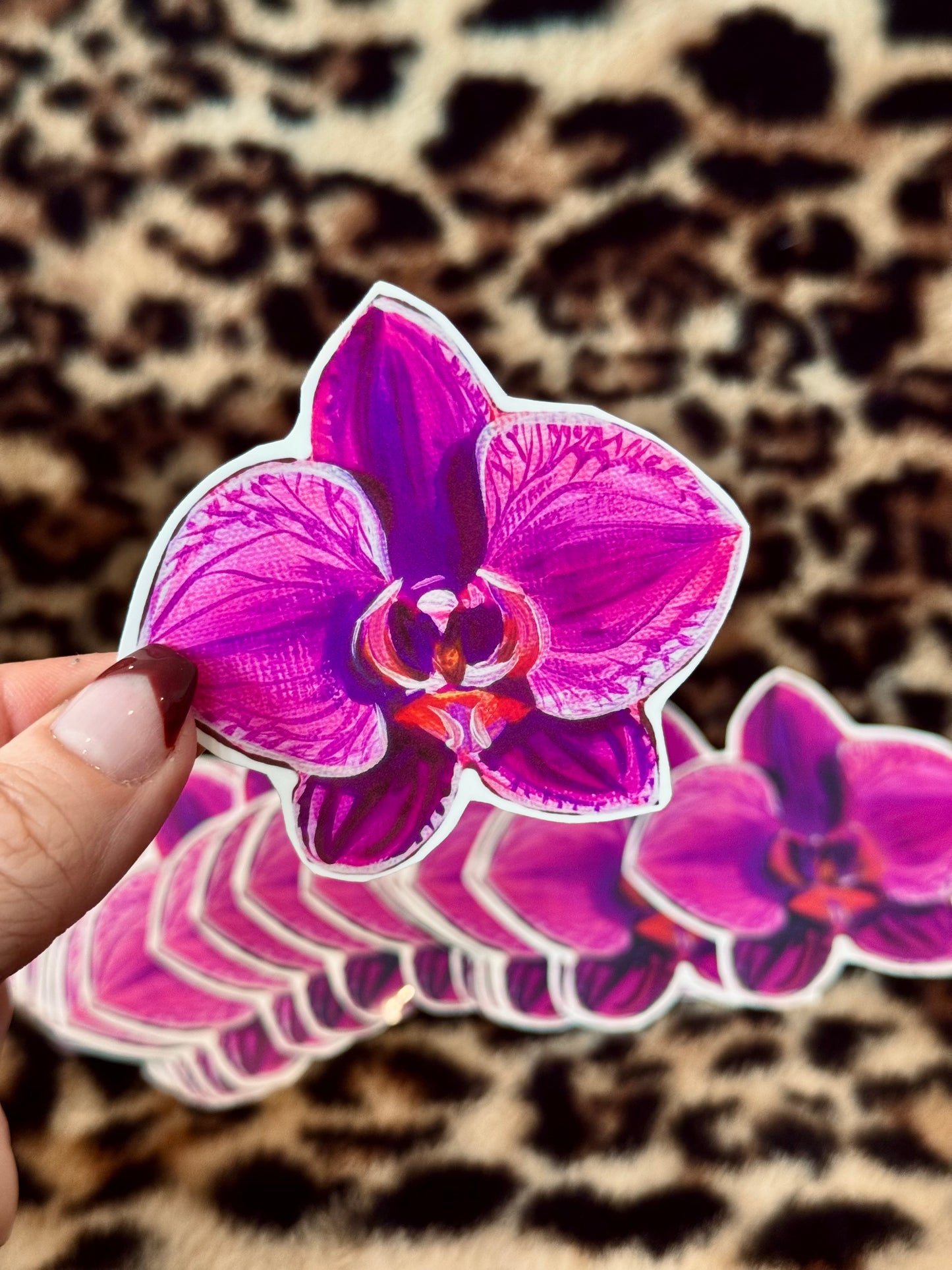 Fuschia orchid sticker