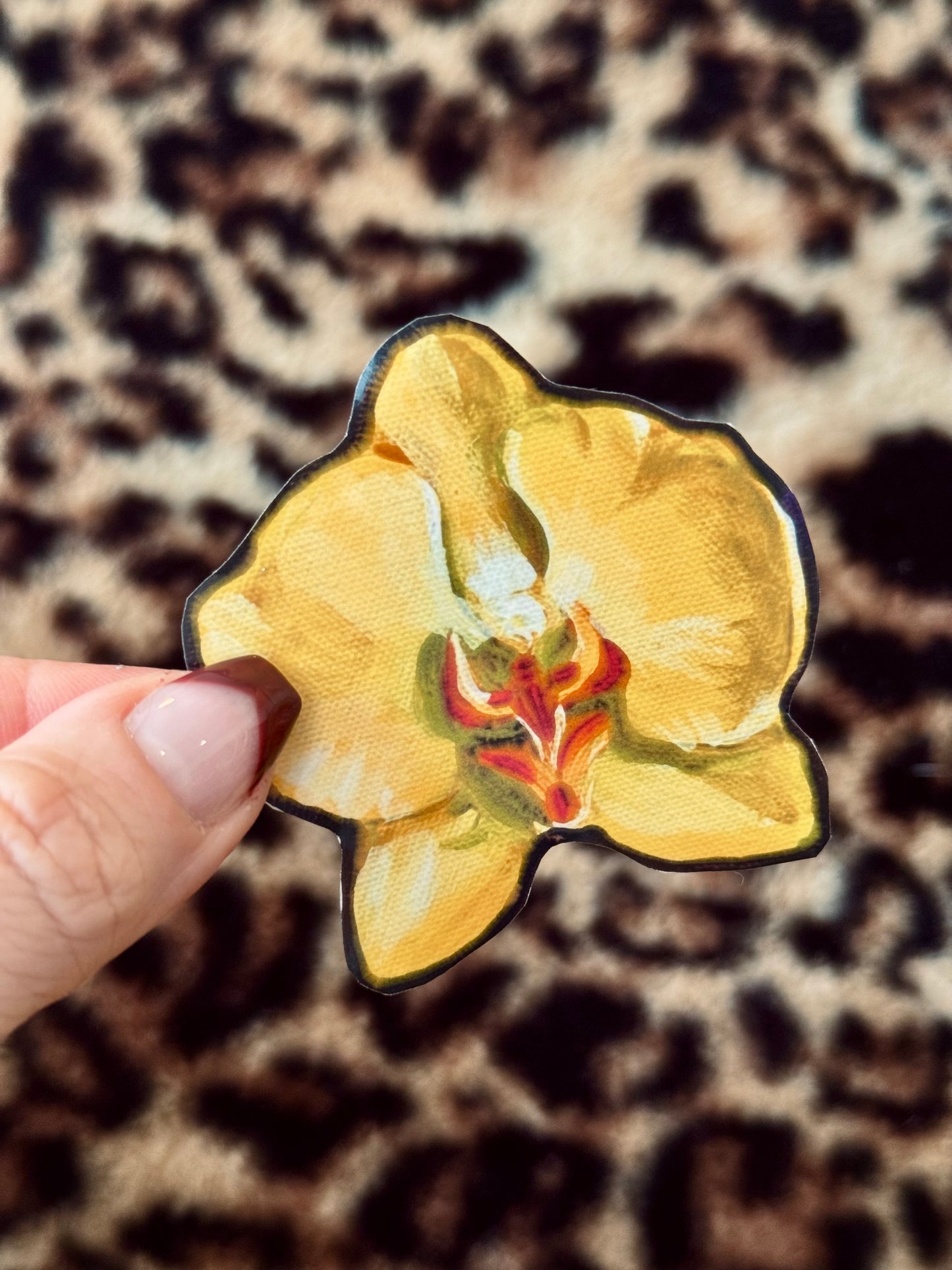 Yellow orchid sticker