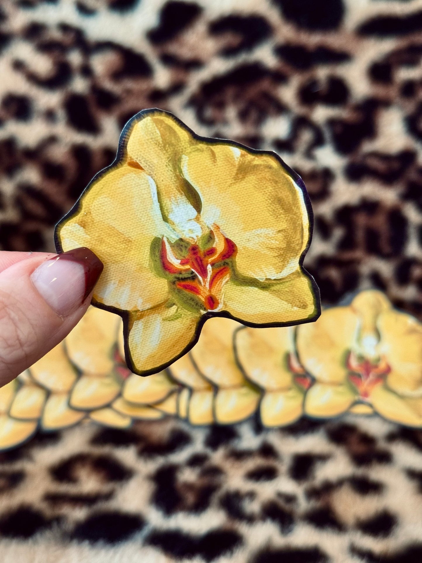 Yellow orchid sticker