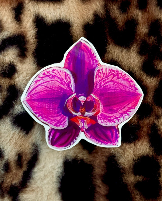 Fuschia orchid sticker