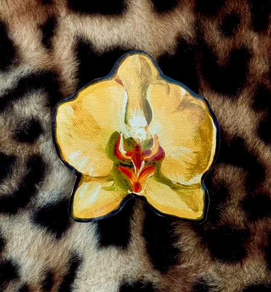 Yellow orchid sticker